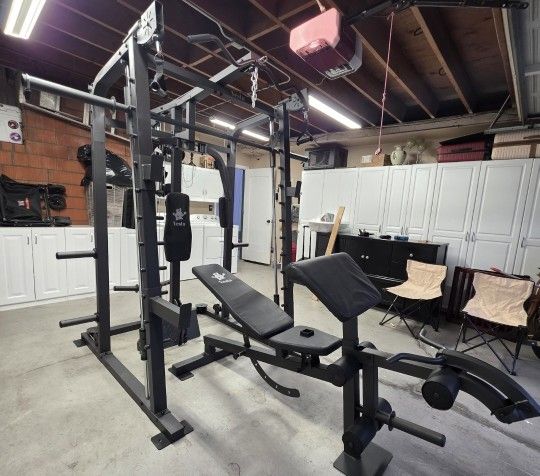 Smith Machine 2001 | Multi-Use Adj Bench | Gym Equipment | Fitness | Squat Rack | Excercise |🔴WEIGHTS AND BARBELL SOLD SEPARATELY 🔴 FREE DELIVERY 🚚