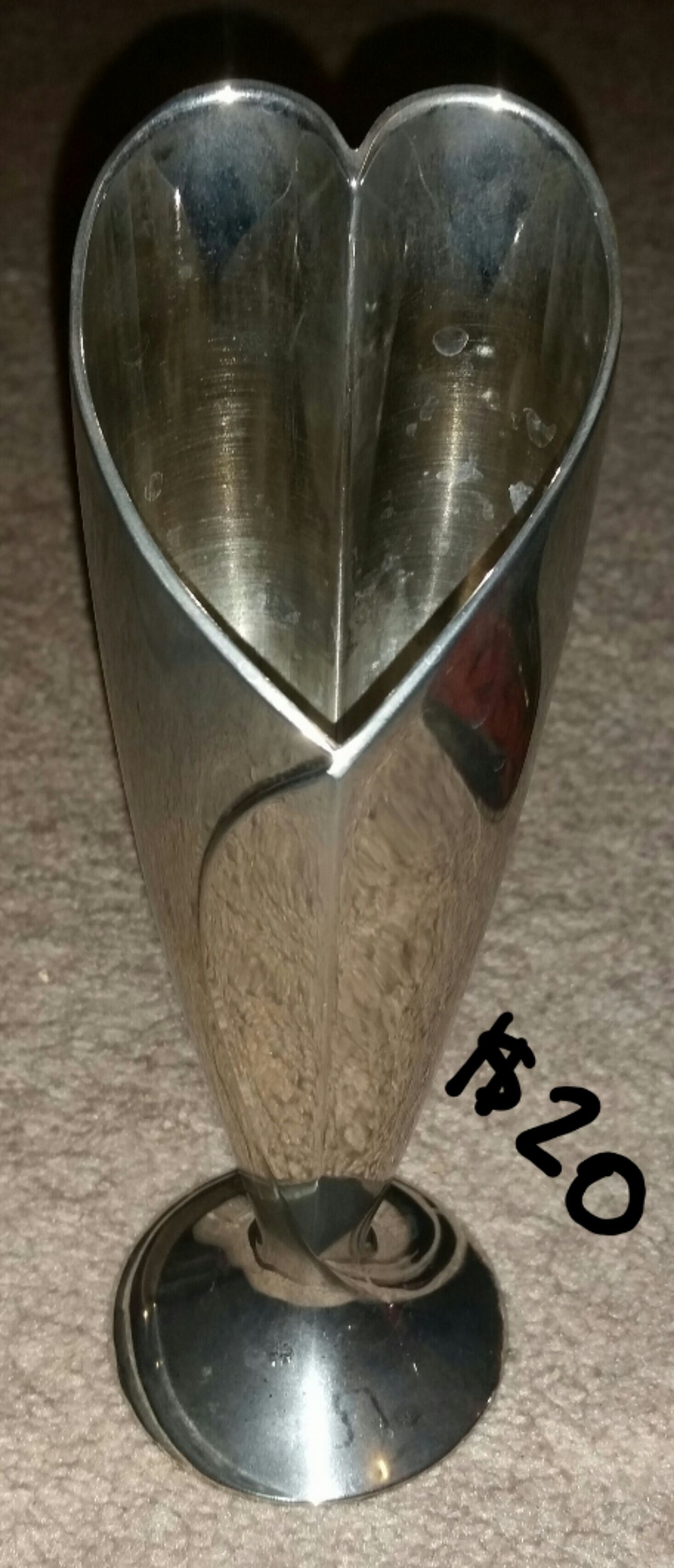 Heart shaped Vase by International Silver Co.