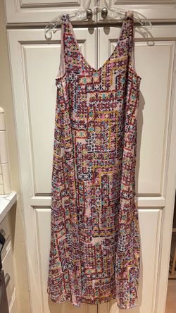 Philosophy Multicolor Geometric Print Maxi Dress Size S
