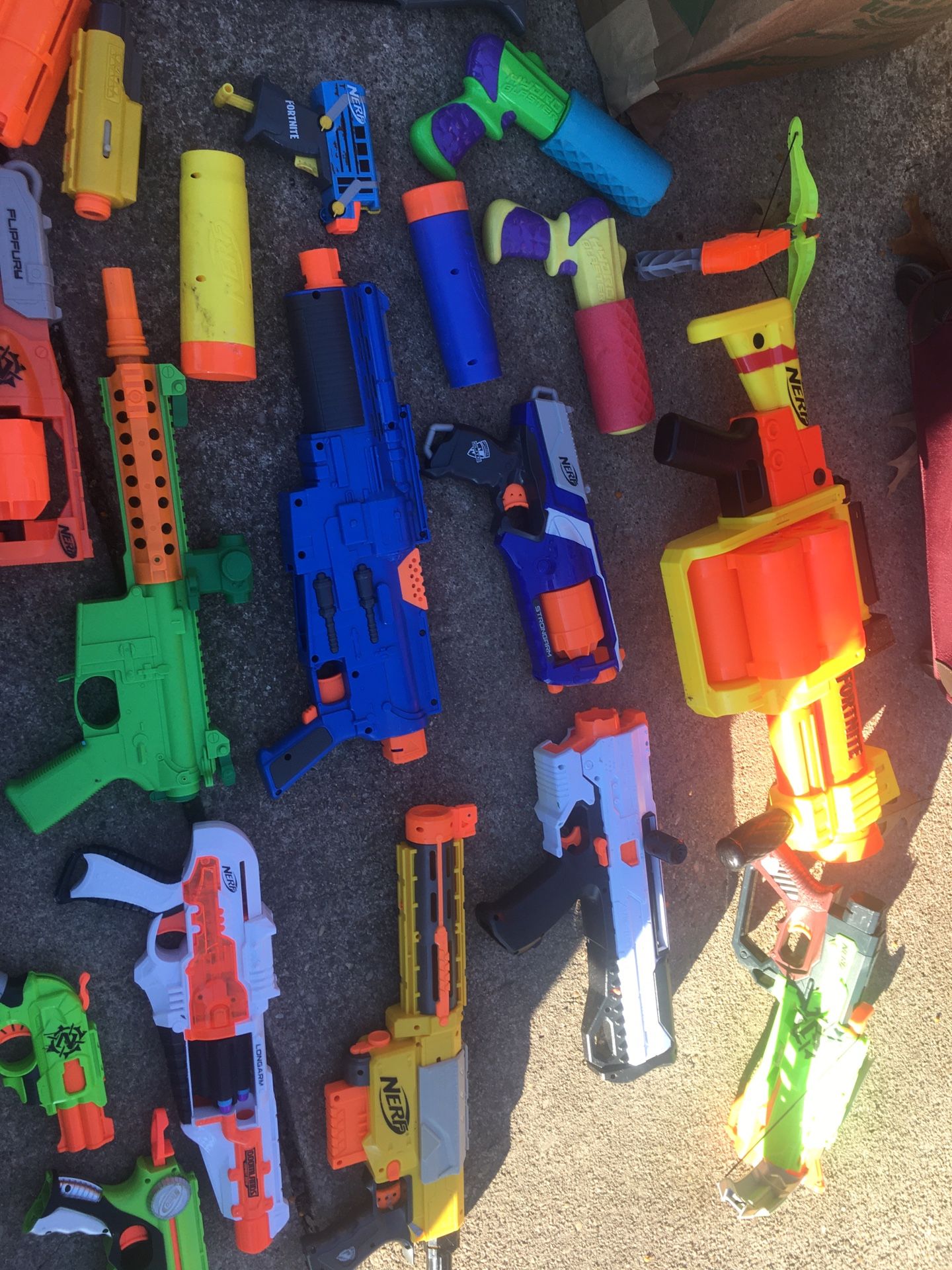 A lot of Nerf guns big and small with ammo and accessories everything goes for $100
