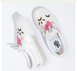 Brand New Exclusive Vans x Flour Shop Kids Classic Unicorn Slip On
