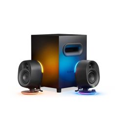 SteelSeries - Arena 7 2.1 Bluetooth Gaming Speakers with RGB Lighting (3 Piece) - Black Used For Sale