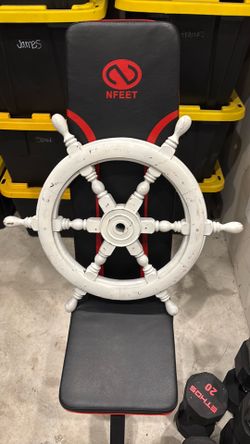 Wooden ship wheel