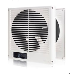 8" Room to Room Air Transfer Fan for Quietly Circulating Air, Reversible Airflow Design, 300 CFM Programmable Through Wall Fan, Durable Build Quality,