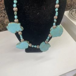 Vintage Turquoise Statement Necklace 
