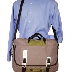 TIMBUK2 LAPTOP STASH MESSENGER BAG BRIEFCASE PADDED GRAY GREEN

