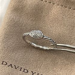 Mint David Yurman  Petite Pave Diamond Cable Ring Sz 8