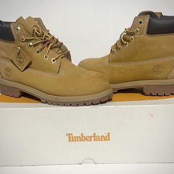 Timberland Premium 6" Waterproof Wheat Nubuck Youth Boots NEW Size 3Y TB012709