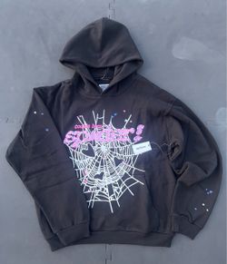 Sp5der Hoodie Black with Web Graphic