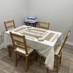 4 Chairs Dining Table Set