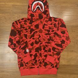 Red Bape Shark Full Zip Up