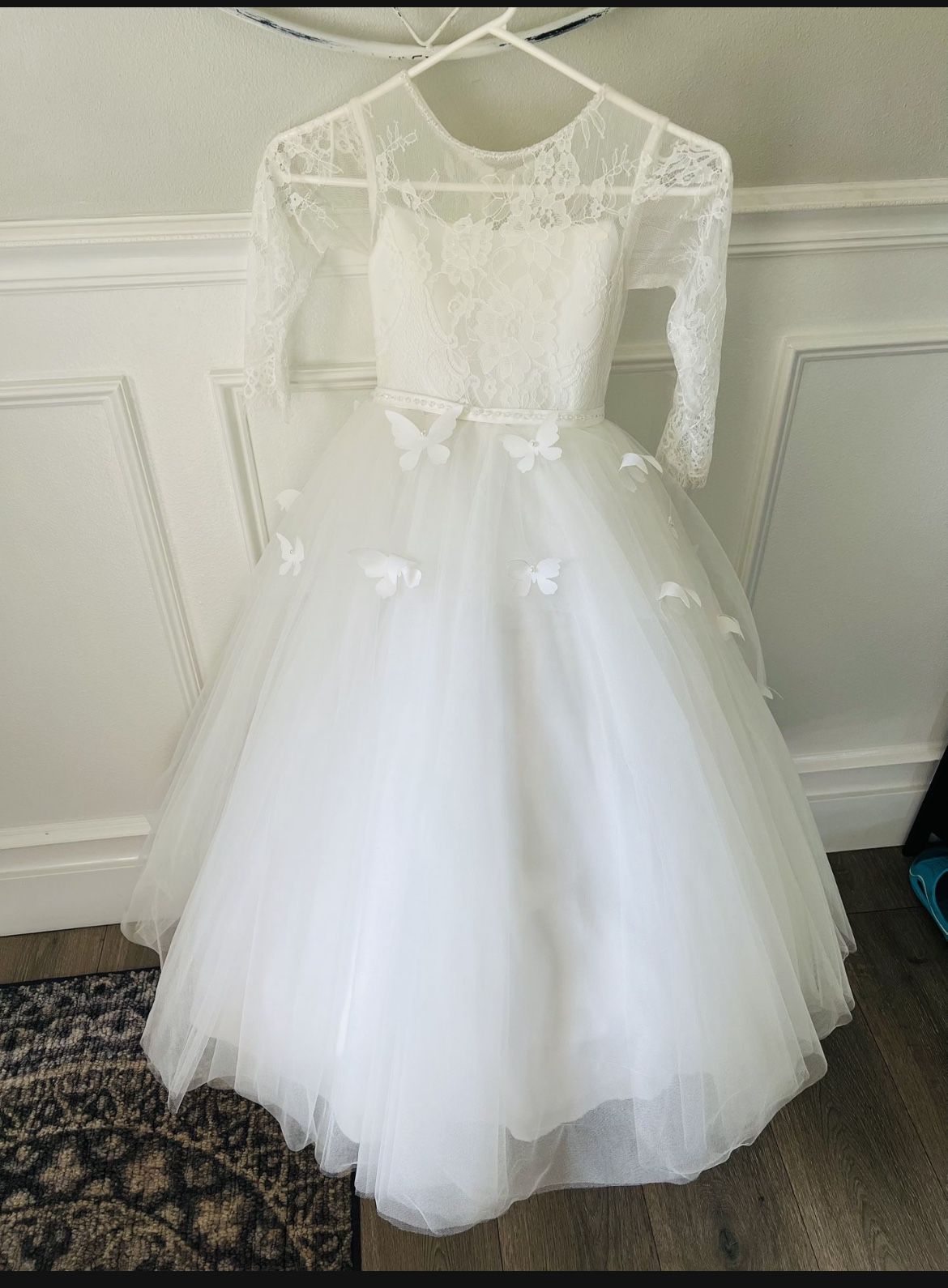 Flower Girl White Wedding Dress Sz 4-5