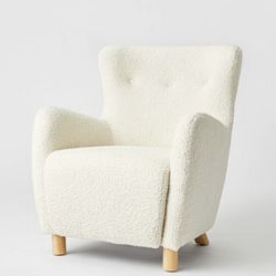 Kessler Wingback Accent Chair Cream Faux Shearling - Threshold™ designed with Studio McGee