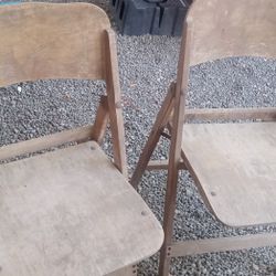 Vintage Wood Fold Up Chairs