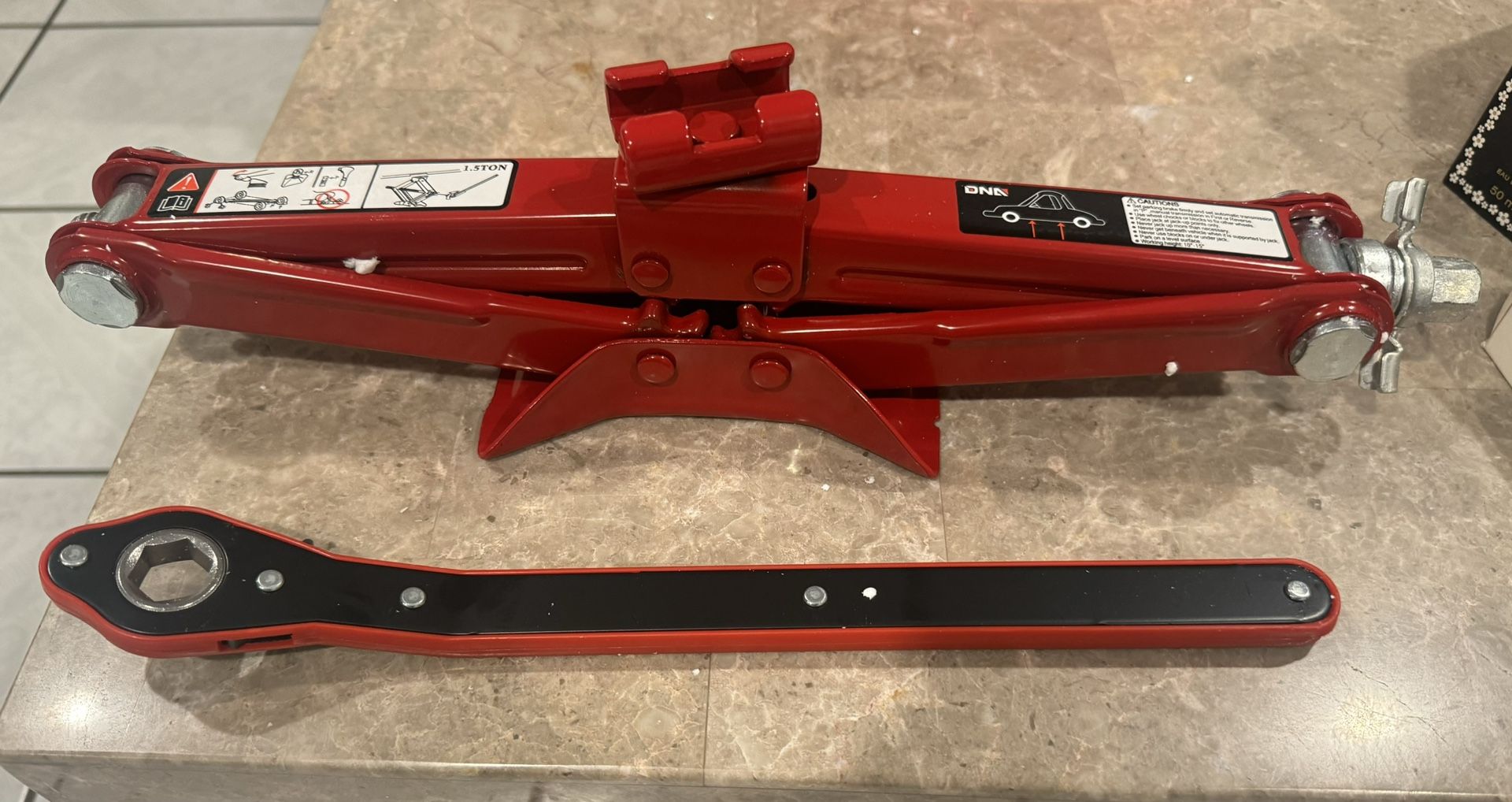 Scissor Jack for Car - 1.5 Ton (3,306 lbs) Car Jack Kit with Labor-Saving Ratchet Wrench for Cars, SUV, Sedans, 4'' - 15.2'' Lifting Range