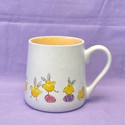 Carrot Patch Cottage Easter mug oversize coffee cup with baby chicks 