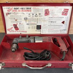 Milwaukee Right-Angle Drill + Metal Case (Heavy-Duty, USA)