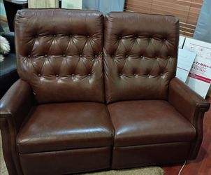 Double leather recliner
