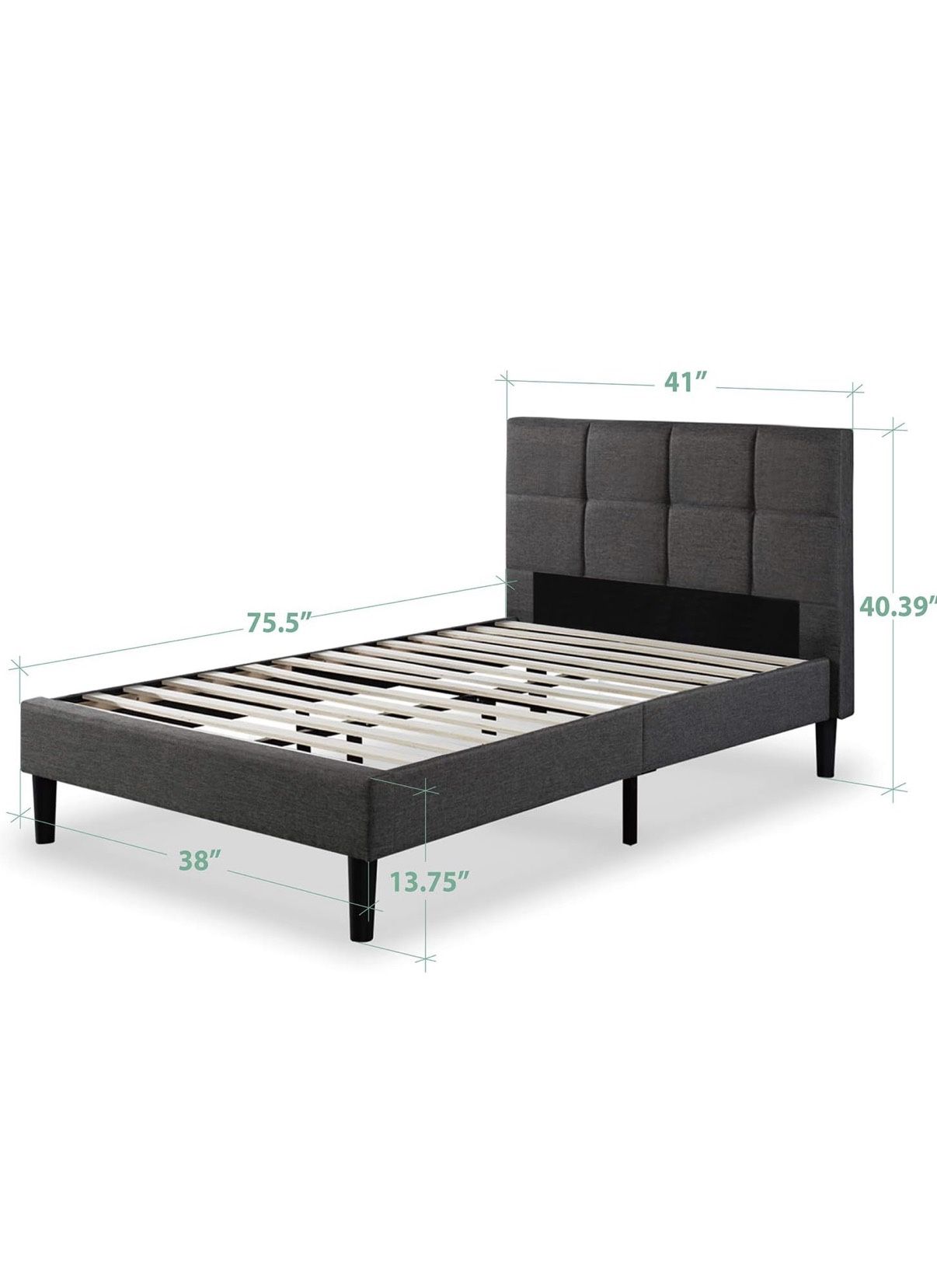 Zinus Grey Twin Bed frame
