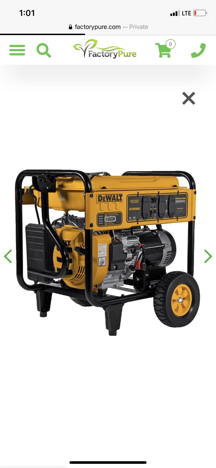 8000 Watt Dewalt Gas Powered Generator