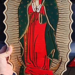 La Virgin De Guadalupe (Hand painted/ Laser Engraved)