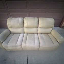 Double Recliner Beige Sofa 