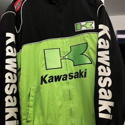 Vintage Kawasaki Jacket Neon Green 