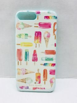 Kate Spade Iphone 7plus 8 plus phone cover White pink Lollipop ice cream candy design