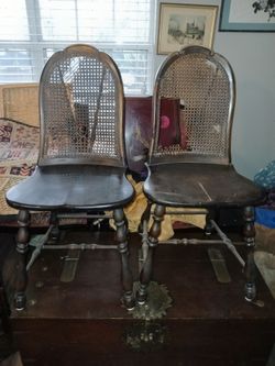 Pair Of Sikes Buffalo Branch Antique Chairs