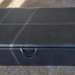 Brown Faux leather Storage Ottoman