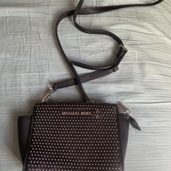 Black MICHAEL KORS Mini Selma Micro-Stud Crossbody