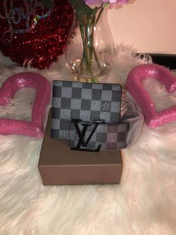 Wallet checkered belt