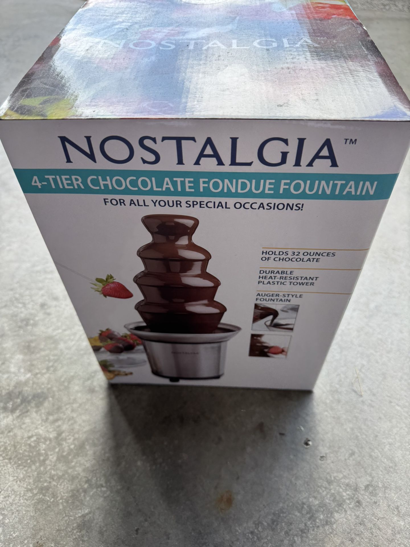 Unused 4 Tier Electric Chocolate Fondue Fountain Machine