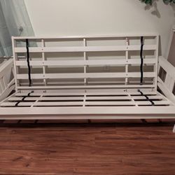 Full Size Wooden Futon Frame With Storage 