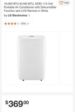 Lg portable air conditioner top brand 10k btu