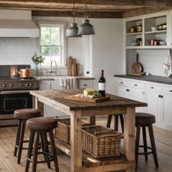 Farmhouse Rustic Kitchen Islands. 