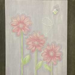 Girl’s Flower Pink And purple Box Wall Photo