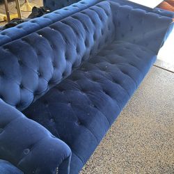 Luxury Suede Couches (blue) Set Of (2)