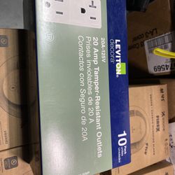 Leviton Decora 20 Amp 125 V Tamper Resistant Duplex Outlet/Receptacle, White (10-Pack) T5825-WMP