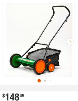 New Scotts 20 in. Manual Walk Behind Reel Lawn Mower, Includes Grass Catcher. Retails $165 with Taxes!!