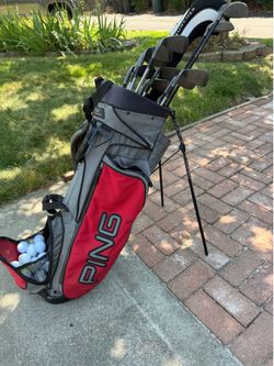Golf clubs with bag