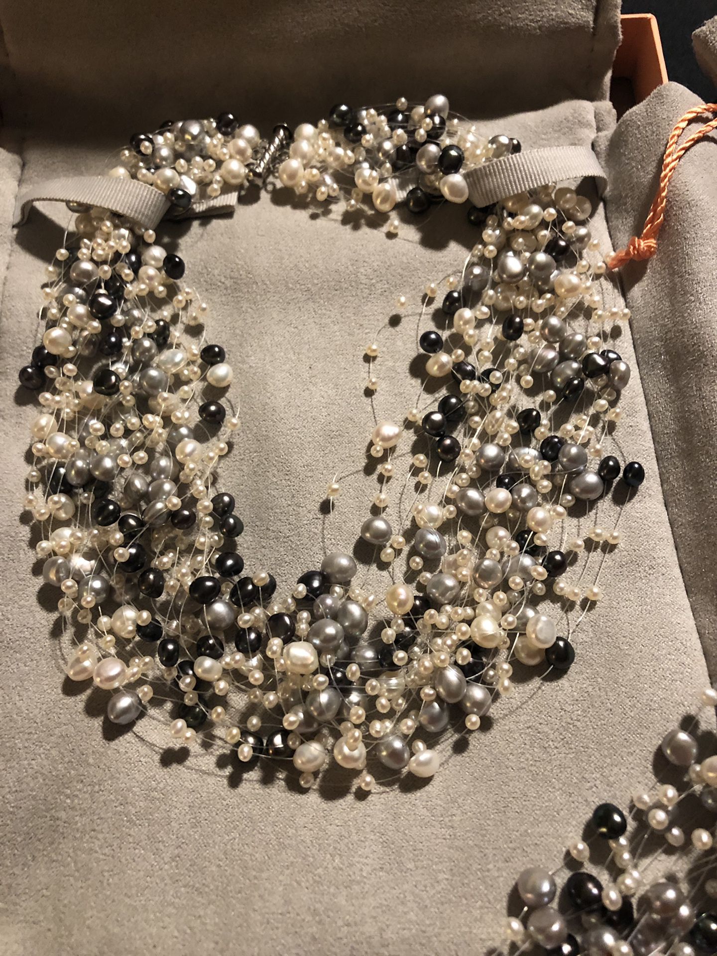 Tiffany Iridesse pearl necklace and bracelet.