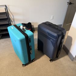 Checked Bad Sized Suitcases