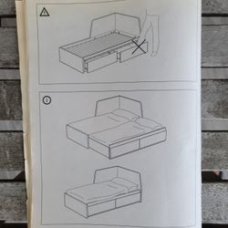 Ikea Double Sliding Twin Bed 2 mattress W/ Drawers