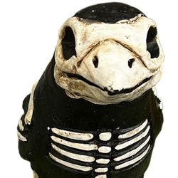 Vintage Crow Skeleton Statue Clay Resin Halloween Gothic Decor