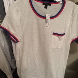 J.Crew women’s ringer tee. size L