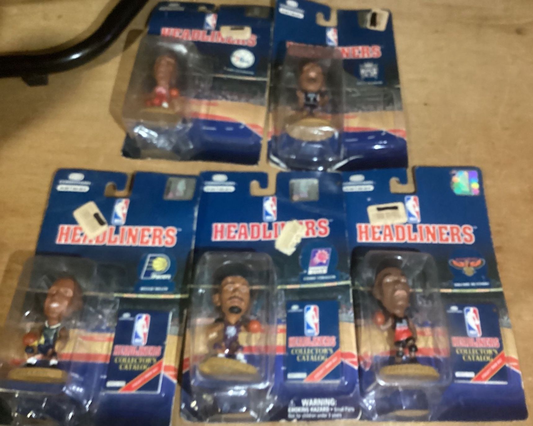 5 1996-97 NBA Headliners toys stackhouse,miller,mutombo,Richmond,& Ceballos Jerry stackhouse Reggie miller Dikembe mutombo Cedric ceballos  Mitch Rich