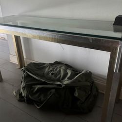Elegant Glass Top Foyer Table