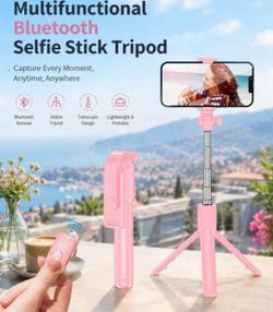 Selfie Stick With Multifunctional Tripod & Phone Holder, Extended Remote Control Live Broadcast Tripod For General Photography, Travel & Selfie, Blue 
