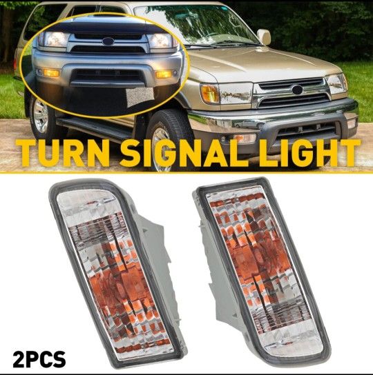For Toyota 4Runner 98-02 Clear Front LH RH Bumper Turn Signal Lights Park Lamps